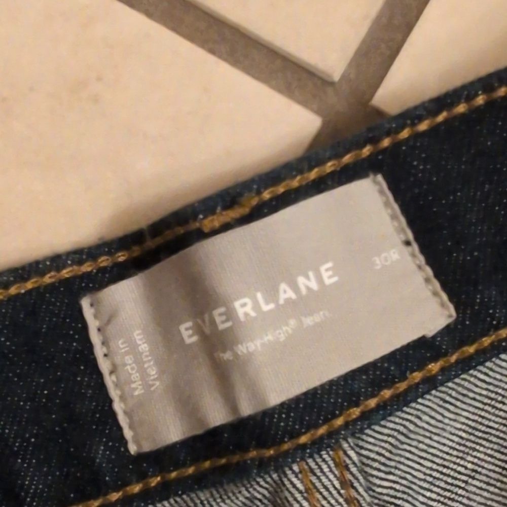 NWT Everlane The Way-high Jean Pure Blue Dark Organic Denim Straight Leg 30 - Picture 4 of 14